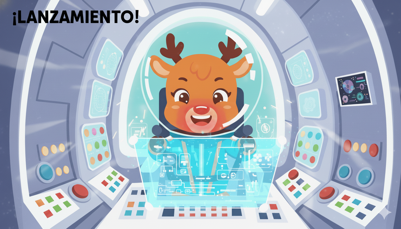 Luna entregando regalos en un planeta alienígena