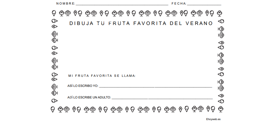 dibuja fruta favorita verano